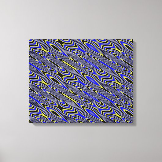 黒の青と黄色の渦巻形のキャンバス印刷 キャンバスプリント (正面)