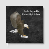 黒の革に2026年卒業証書のハクトウワシ ゲストブック (正面)