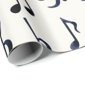 黒の音符、ベースとトレブルのクレフが白の背景に ラッピングペーパー (ロールコーナー)