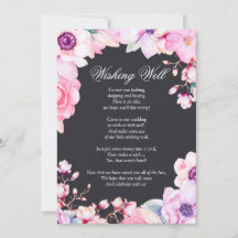 黒の願い事の井戸にバラ色の花