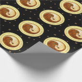 黒の鳩の平和及び調和の包装紙 ラッピングペーパー (角)