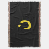 黒の黄色のクリスチャン・ナザレーネのシンボル スローブランケット (正面縦)