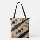 黒の黄色の上下のピラミッド トートバッグ (裏面)