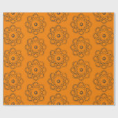 黒の黄色の原子シンボル ラッピングペーパー (フラット)