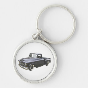 黒の1956年のシボレーの積み込み キーホルダー