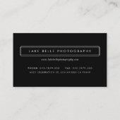 黒の2枚の写真を使用したモダン名刺 名刺 (裏面)