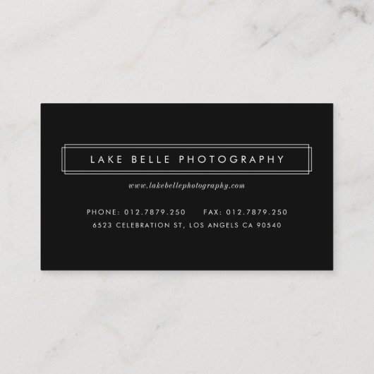 黒の2枚の写真を使用したモダン名刺 名刺 (裏面)