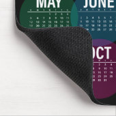 黒の2019年のカラフルなカレンダー マウスパッド (コーナー)