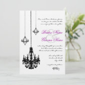 黒の3つのシャンデリア 結婚式招待状 招待状 (スタンド正面)