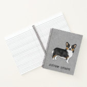 黒の3色ペンブロークウェルシュコーギー漫画の犬 ノートブック (内部)