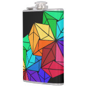 黒の3D明るいレインボーキューブ三角形 フラスク (左)