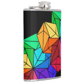 黒の3D明るいレインボーキューブ三角形 フラスク (右)