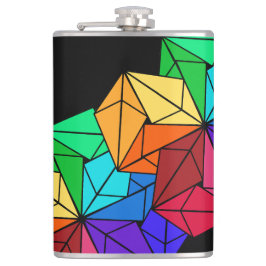黒の3D明るいレインボーキューブ三角形 フラスク
