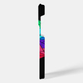 黒の3D明るいレインボーキューブ三角形 iPhoneケース (左側面)