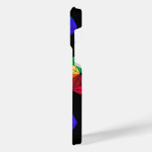 黒の3D明るいレインボーキューブ三角形 iPhoneケース (左側面)