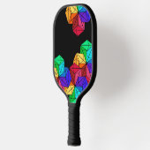 黒の3D Bright Rainbow Random Cube三角形 ピックルボールラケット (左)
