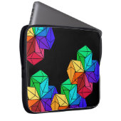 黒の3D Bright Rainbow Random Cube三角形 ラップトップスリーブ (正面右)