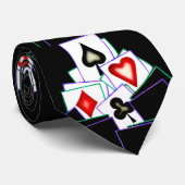 黒の4つのスーツのカード設計 ネクタイ (ロール)