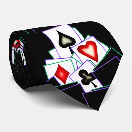 黒の4つのスーツのカード設計 ネクタイ (ロール)
