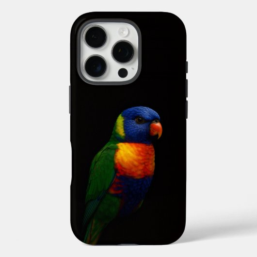 黒の4 Luxe iPhone 16 Pro、 Lorikeetインコ Case-Mate iPhoneケース (裏面)