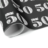 黒の50ハッピーバースデーバルーン ラッピングペーパー (ロールコーナー)