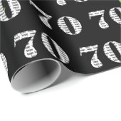 黒の70ハッピーバースデーバルーン ラッピングペーパー (ロールコーナー)