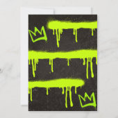 黒の76歳の誕生日招待状 メンズ グラフィティ ペイント 招待状 (裏面)