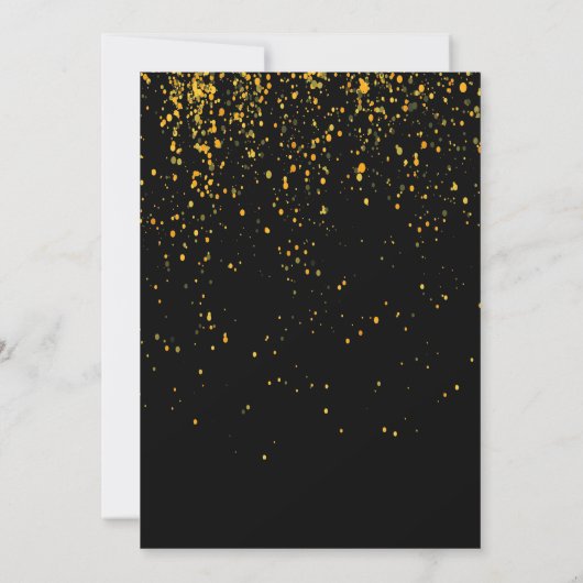 黒の80th誕生日パーティーとフェイク金ゴールド枠 招待状 (裏面)