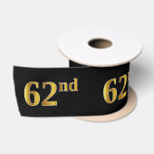 黒の「62周年記念」イベントナンバー 偽金色文字 サテンリボン (リール)