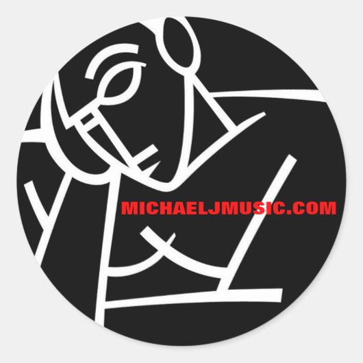 黒の"Mofo人"のステッカー ラウンドシール (正面)