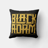 黒のAdamスタック名グラフィック クッション (裏面)