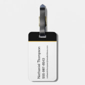 黒のAdamスタック名グラフィック ラゲッジタグ (裏面縦)