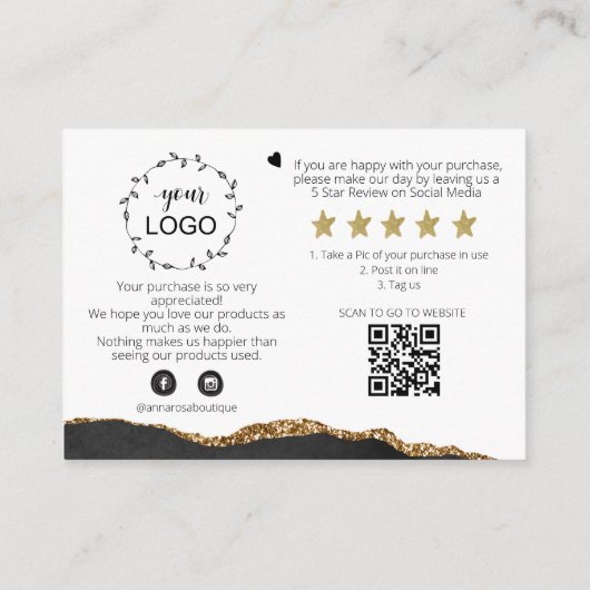 *~*黒のAGATE QRロゴAP8をご確認いただきありがとうございます エンクロージャーカード (裏面)