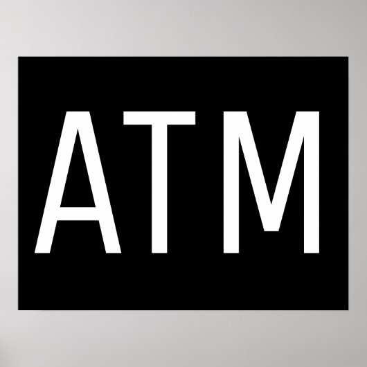 黒のATMサイン ポスター (正面)