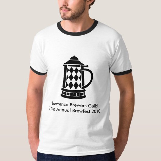 黒のBrewfest 2010の十分に前部デザイン Tシャツ (正面)