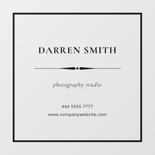 黒のBusiness Office名フレームウィンドウデカール ウィンドウサイン (シート)