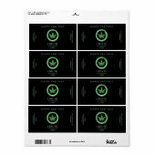 黒のCBD油ラベル ラベル (フルシート)