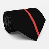 黒のCGの赤く薄い垂直線 ネクタイ (ロール)