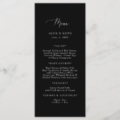 黒のChinoiserieフローラ結婚のメニュー メニュー (正面)