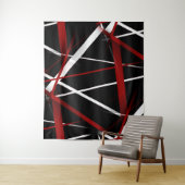 黒のCriss継ぎ目が無い十字の赤と白ライン タペストリー (インサイチュ)