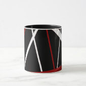 黒のCriss継ぎ目が無い十字の赤と白ライン マグカップ (中央)