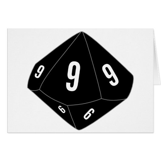 黒のD10テーブル番号カード (正面横)