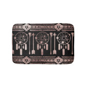 黒のDreamcatcherのばら色の金ゴールドの種族のアズテック人 バスマット (正面)