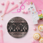 黒のDreamcatcherのばら色の金ゴールドの種族のアズテック人 ペーパープレート (パーティー)