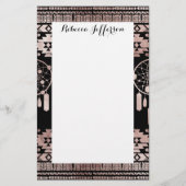 黒のDreamcatcherのばら色の金ゴールドの種族のアズテック人 便箋 (正面)