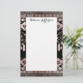 黒のDreamcatcherのばら色の金ゴールドの種族のアズテック人 便箋 (スタンド正面)