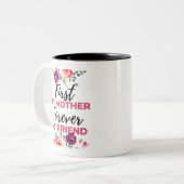 黒のFirst My Mother Forever My Friend ツートーンマグカップ (正面左)