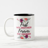 黒のFirst My Mother Forever My Friend ツートーンマグカップ (左)