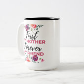 黒のFirst My Mother Forever My Friend ツートーンマグカップ (正面左)