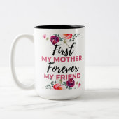黒のFirst My Mother Forever My Friend ツートーンマグカップ (左)